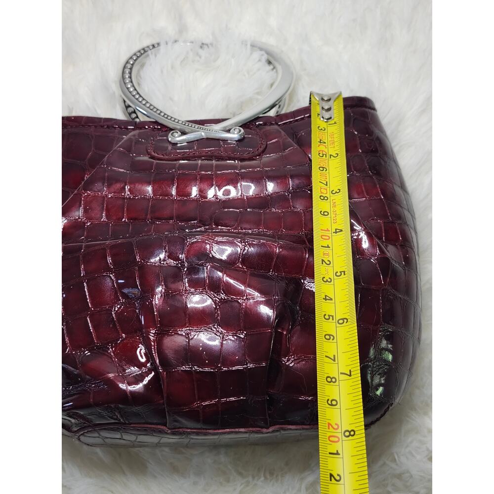 Brighton NWOT Angelina Satchel Burgundy Leather Silver Whimsigoth Heart - Picture 14 of 16